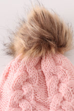 Pink pompom cable beanie - ARIA KIDS