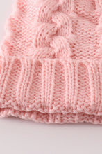 Pink pompom cable beanie - ARIA KIDS