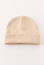 Beige ribbed basic knit beanie - ARIA KIDS