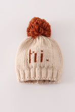 Beige pompom hi cable beanie - ARIA KIDS