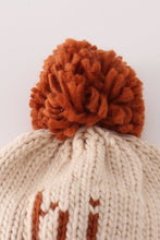 Beige pompom hi cable beanie - ARIA KIDS