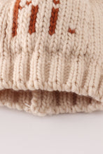 Beige pompom hi cable beanie - ARIA KIDS