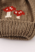 Brown pompom mushroom cable beanie - ARIA KIDS