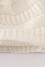 Ivory pompom cable beanie - ARIA KIDS