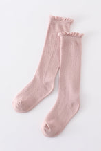 Pink Knit lace knee high socks - ARIA KIDS