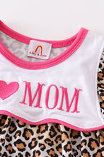 Leopard print I love MOM embroidery girl bubble - ARIA KIDS