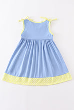 Blue crayon embroidery strap dress - ARIA KIDS