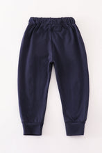 Navy AU tiger embroidery girl sweatpants - ARIA KIDS