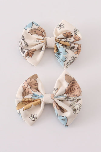 Floral print 2pc hair bow - ARIA KIDS