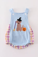 Blue halloween witch dog embroidery boy bubble - ARIA KIDS