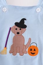 Blue halloween witch dog embroidery boy bubble - ARIA KIDS