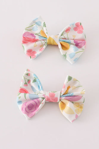 Floral print hair bow - ARIA KIDS