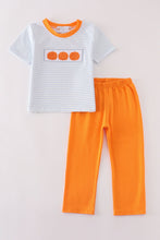 Blue stripe pumpkin french knot boy set - ARIA KIDS