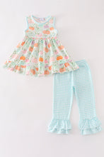 Pumpkin print ruffle girl set - ARIA KIDS