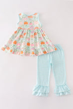 Pumpkin print ruffle girl set - ARIA KIDS