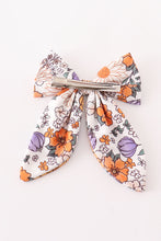 Coral floral print hair sailor bow - ARIA KIDS