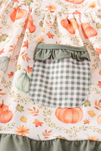 Green pumpkin ruffle girl pants set - ARIA KIDS