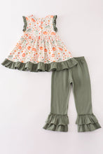 Green pumpkin ruffle girl pants set - ARIA KIDS