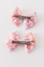 Pink character print piggie hair bow - ARIA KIDS