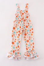 Orange pumpkin print girl jumpsuit - ARIA KIDS