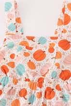 Orange pumpkin print girl jumpsuit - ARIA KIDS