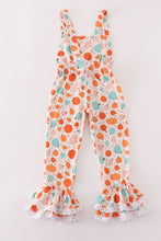 Orange pumpkin print girl jumpsuit - ARIA KIDS