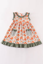 Green pumpkin ruffle dress - ARIA KIDS