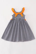 Navy WAR EAGLE embroidery stripe dress - ARIA KIDS