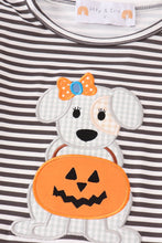 Halloween pumpkin puppy stripe applique girl set - ARIA KIDS