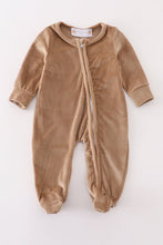 Beige velvet boy romper - ARIA KIDS