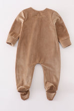 Beige velvet boy romper - ARIA KIDS