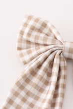 Khaki gingham piggie hair sailor bow - ARIA KIDS