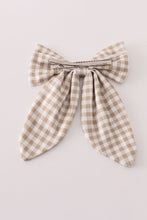 Khaki gingham piggie hair sailor bow - ARIA KIDS