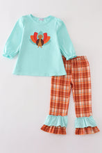 Green turkey applique girl set - ARIA KIDS