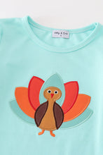 Green turkey applique girl set - ARIA KIDS