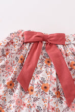 Floral print ruffle girl skirt set