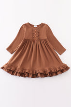 Chocolate ruffle girl dress - ARIA KIDS