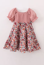 Pink floral smocked mom&me dress - ARIA KIDS