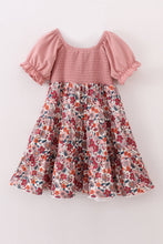 Pink floral smocked mom&me dress - ARIA KIDS