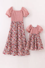 Pink floral smocked mom&me dress - ARIA KIDS