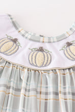 Pumpkin french knot plaid girl set - ARIA KIDS