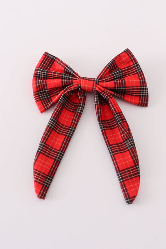 Red plaid girl hair sailor bow - ARIA KIDS