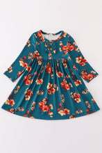 Green floral print mom&me dress - ARIA KIDS