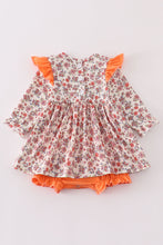 Coral floral cow applique girl bubble - ARIA KIDS