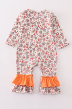 Coral floral cow applique girl romper - ARIA KIDS