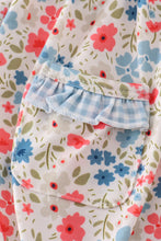 Pink&blue floral print ruffle bubble - ARIA KIDS