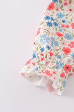 Pink&blue floral print ruffle bubble - ARIA KIDS