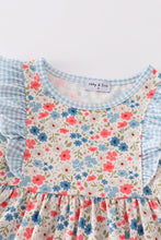 Pink&blue floral print dress - ARIA KIDS