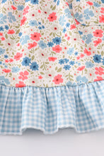 Pink&blue floral print dress - ARIA KIDS