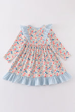 Pink&blue floral print dress - ARIA KIDS